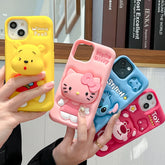 3D Stitch & Kitty Face Case with Holder for iPhone